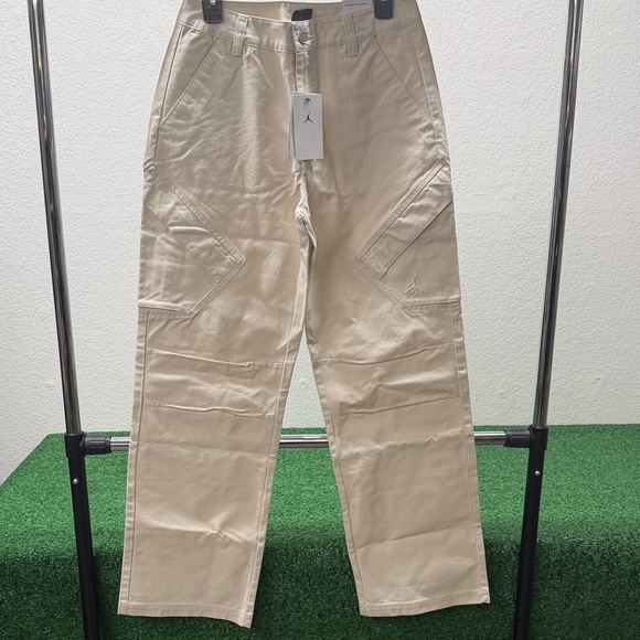 Jordan Women's Cream Wide Leg Standard Fit Cargo Jeans